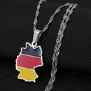 Germany Map with flag Pendant Necklace