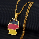 Germany Map with flag Pendant Necklace
