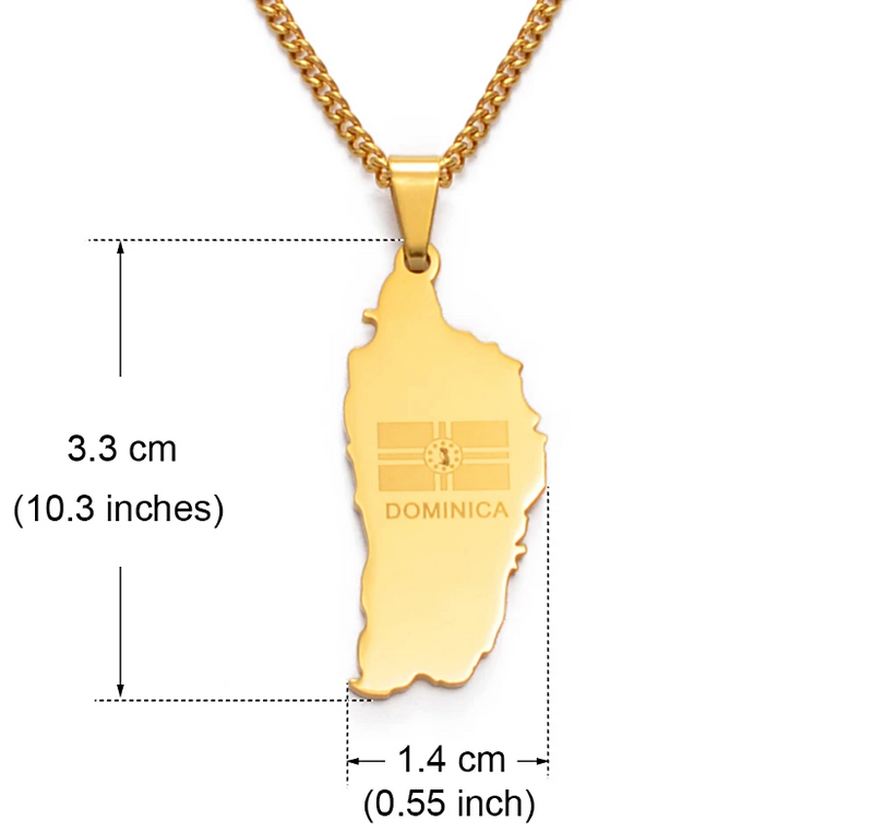 Dominica Map Pendant Necklace