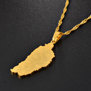 Dominica Map with Cities Pendant Necklace