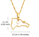 Dominican Republic Map Outline Pendant Necklace