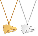 Dominican Republic Map Pendant Necklace