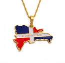 Dominican Republic Map Pendant Necklace