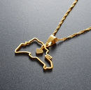 Dominican Republic Map Outline Pendant Necklace