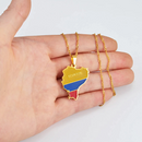 Ecuador Map with Flag Pendant Necklace