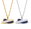 El Salvador Map with Flag Pendant Necklace