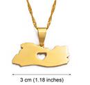 El Salvador Map Pendant Necklace