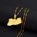 El Salvador Map with cities Pendant Necklace