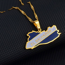 El Salvador Map with Flag Pendant Necklace