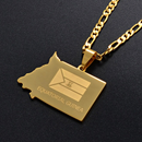 Equatorial Guinea Map Pendant Necklace