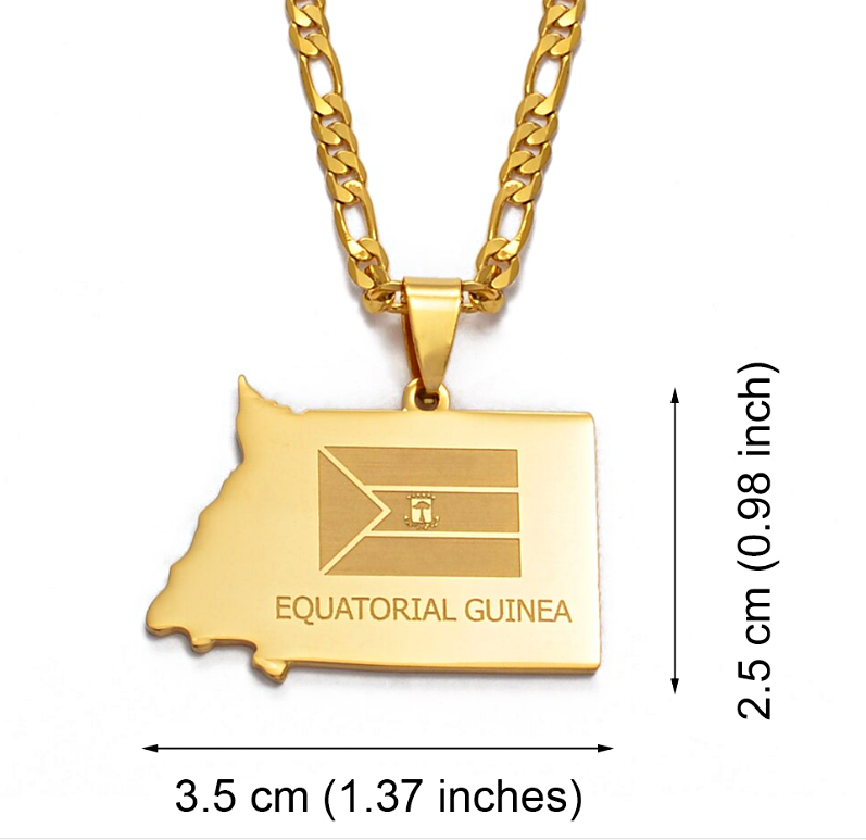 Equatorial Guinea Map Pendant Necklace