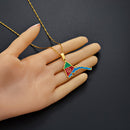 Eritrea Map with Flag Pendant Necklace