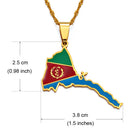Eritrea Map with Flag Pendant Necklace