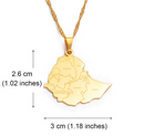 Ethiopia Map Pendant Necklace