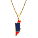 Belize Map with Flag Pendant Necklace