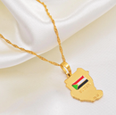 Sudan Map with flag Pendant Necklace