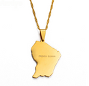 French Guiana Map Pendant Necklace