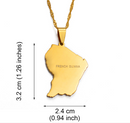 French Guiana Map Pendant Necklace