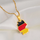 Germany Map with flag Pendant Necklace