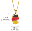 Germany Map with flag Pendant Necklace
