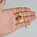 Germany Map with flag Pendant Necklace
