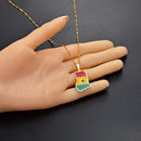 Ghana Map With Flag Necklace