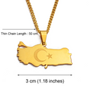 Turkey Map Pendant Necklace