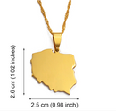 Poland Map Pendant Necklace