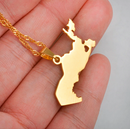 Uzbekistan Map with Heart Pendant Necklace