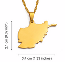 Afghanistan Map Pendant Necklace