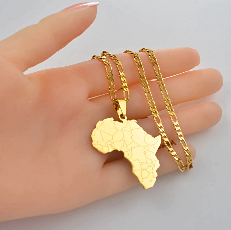 Africa Map Necklace without Madagascar