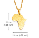 Africa Map with Flag Symbols Necklace