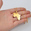Africa Map Crown Pendant Necklace