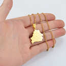 Belarus Map with Cities Pendant Necklace
