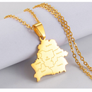 Belarus Map with Cities Pendant Necklace