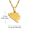 Bosnia and Herzegovina Map Pendant Necklace