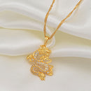 Dragon Lucky Charmed Pendant Necklace