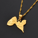 Guadeloupe Map Pendant Necklace