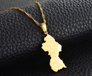 Guyana Map with cities Pendant Necklace