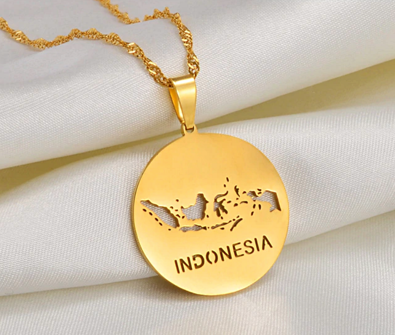 Indonesia Map Pendant Necklace