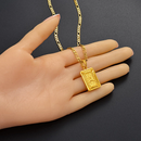 Initial Rectangle Pendant Necklace