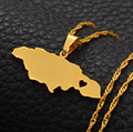 Jamaica Map with Heart Pendant Necklace