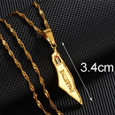 Palestine Map with Flag Name Pendant Necklace