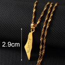 Palestine Map with Name Pendant Necklace