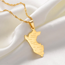 Peru Map with cities Pendant Necklace