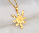 Philippines Golden Sun Pendant Necklace