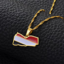 Yemen Map with Flag Pendant Necklace
