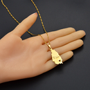Saint Lucia Map with Heart Pendant Necklace