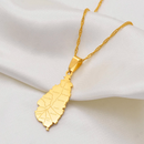 Saint Lucia Map with Cities Pendant Necklace