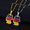 Germany Map with flag Pendant Necklace